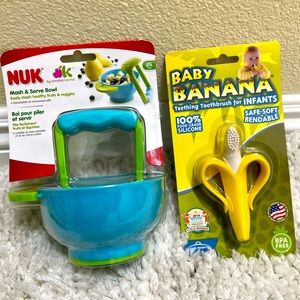 Baby Banana Toothbrush + Nuk Mash & Serve Bowl New bundle